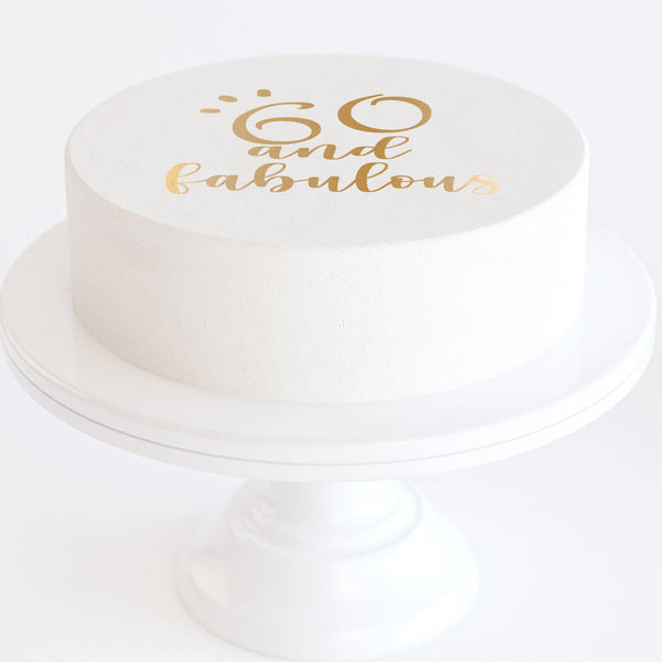 Bolo branco "60 and fabulous"